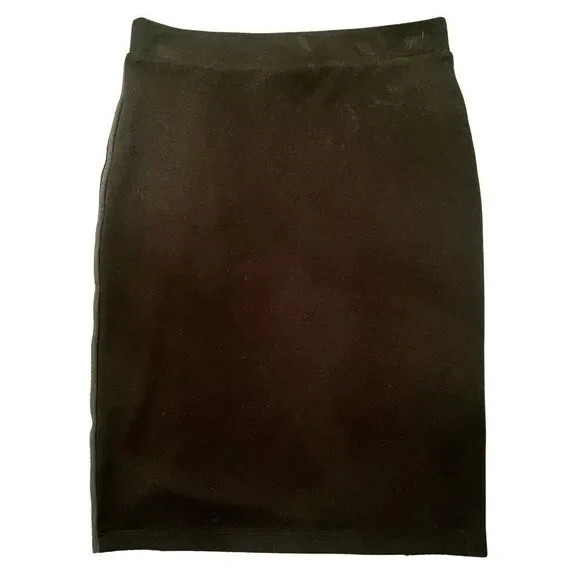 CATO Faux Suede Steel Grey/Blue and Black Crochet Pencil Skirt - Picture 2 of 3